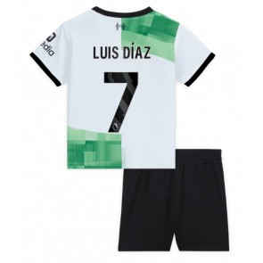 Liverpool Luis Diaz #7 Replika Babytøj Udebanesæt Børn 2023-24 Kortærmet (+ Korte bukser)